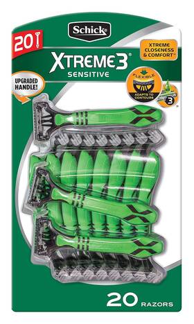 542921 Schick Xtreme 3 Sensitive Skin Razors - Flexible Blades With Aloe Fights