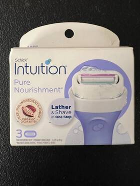 66cd49ac-df1 Schick Intuition Pure Nourishment Lather And Shave Razor 4 Blades Cocoa Butter