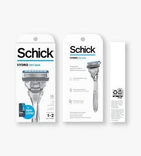 Schick 726084963122 Hydro Dry Skin Mens 5-blade Razor Handle 2 Refill Blades Kit 1