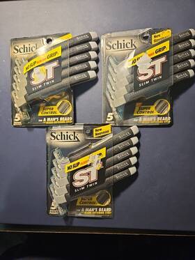 7388200d Schick No Slip Rubber Grip Slim Twin St Razors- 15 Total New