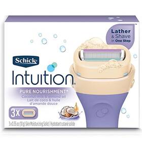 Schick 744110689532 Intuition Pure Nourishment Coconut Razor Refill 3 Cartridges