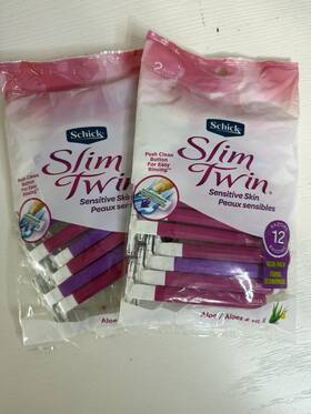 820508 Schick Slim Twin Sensitive Skin Disposable Razors 2 12 Packs Aloe Women