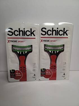Schick 841058000617 Xtreme 3-blade Sport Disposable Razors 4 Ct Flexible Blade Technology