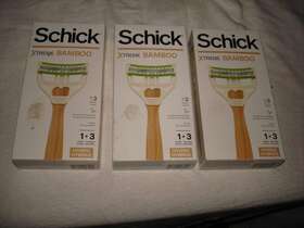 Schick 841058008767 3 Extreme Bamboo Mens Razors Sets 1 Handle Cartridges Each Hybrid
