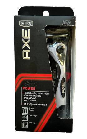 Schick 841058009047 Axe Triple Blade Power Razor Multi Speed Vibration Nos Htf