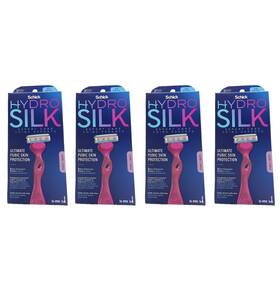 Schick 841058014553 4x Hydro Silk Pubic/body Sensitive Skin Womens Razor Handle 3 Refills