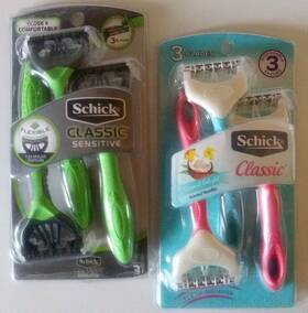 Schick 841058021346 Razors Men Classic Sensitive Women Coconut Hair Removal 2 Packs