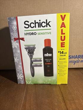 Schick 841058021353 Shick Hydro Sensitive Razor And Edge Shave Gel 3 Refills New In Box