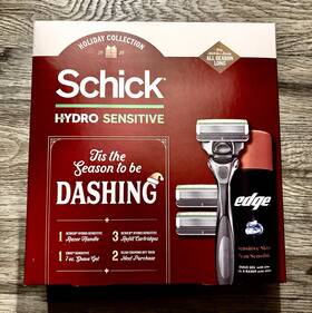 Schick 841058024231 Hydro Sensitive Razor Gift Set With Handle 3 Refills And Shave Gel
