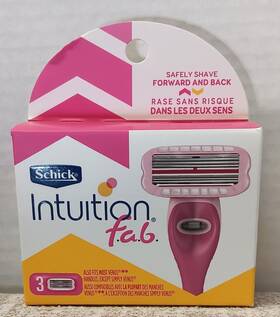 84105804125 Schick New Intuition Fab Razor 3 Refills In Box