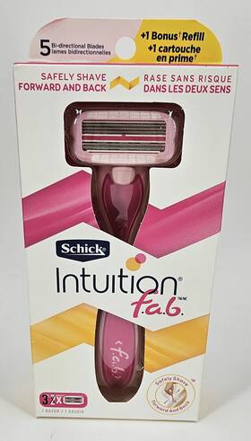 Schick 841058041320 Intuition F.a.b. Razor - 1 Handle And 3 Cartridges