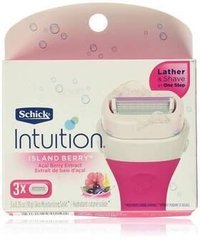 Schick 841058041528 Intuition Island Berry 12 Cartidges And 2 Razor Handles Pink