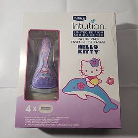 Schick 841058066910 Intuition Limited Edition Hello Kitty Dolphin Razor 4 Refills Sealed