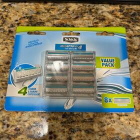 Schick 891228306236 Quattro Titanium 4 Razor Cartridges 8 Pack For Face