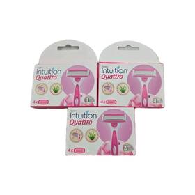 Schick 891228319502 Intuition Quattro 12 Razor Head Replacements 3 Boxes Of 4 Heads