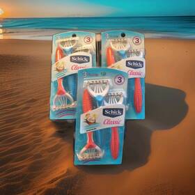 93027073 Schick Lot Of 3 Classic Womens Disposable Razors - Coconut Delight 9 Count