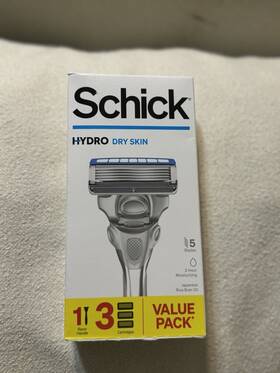93036736 Schick Hydro Sensitive 5-blades Men Razor - 1 Handle 3 Cartridges