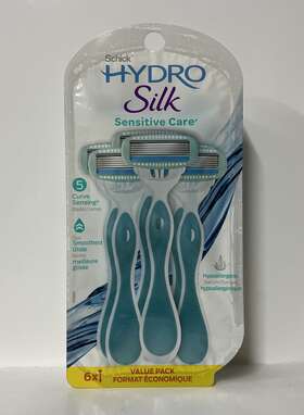 Razors-6ct Schick 93036756 Hydro Silk Sensitive Care Women S Disposable 5-blade