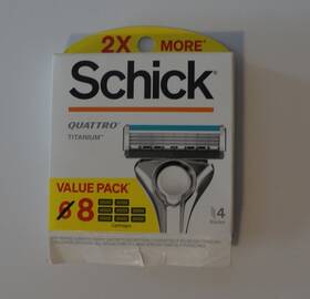 93042050 Schick Quattro Titanium 4 Blade Razor Cartridges Refills 8 Count Value Pack New