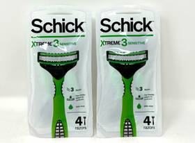 Schick 937266733516 Lot Of 2 Xtreme Sensitive 3 Blade Mens Razors With Aloe 8 Total
