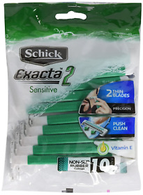 Exacta2 Schick Sensitive Disposable Razor 10 Count Pack Of 2