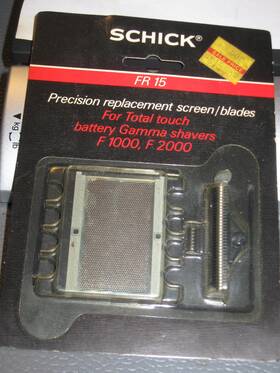 F2000 Schick Fr15 Vintage Screen And Blades For F1000 Gamma Classic Travel