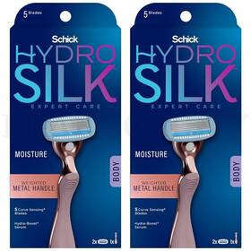 Schick Hydro 841058000921 Silk 5 Blade Rose Gold Metal Razor Kit 2 Handles And 4 Refills Total