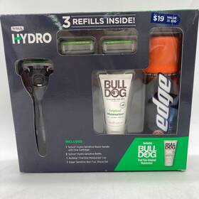 Schick Hydro 841058006749 Sensitive Razor Gift Set 3 Cartridge Kit Edge Gel 7 Oz E2a