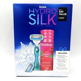 Schick Hydro 841058012849 Silk Expert Care Set Razor 2 Refill Cartridges And 7 Oz Shave Gel New