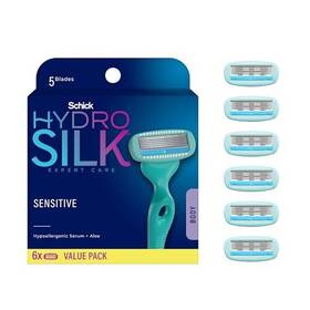 Schick Hydro Silk 300716585373 Sensitive Razor Blade Refills 6 Count 5-blade Skin Razors For Wo