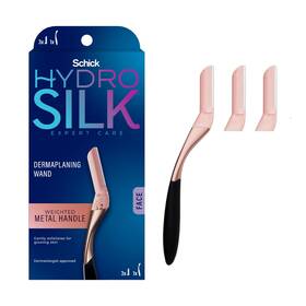 Schick Hydro Silk 841058014638 Dermaplaning Wand Tool For Face With 3 Refill