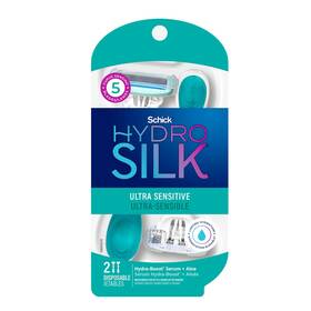 Schick Hydro Silk 841058023456 Sensitive Womens Disposable Razors 2 Count 5-blade Disposab