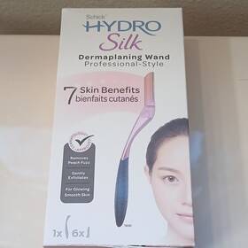 93036600 Schick Hydro Silk Dermaplaning Wand Razor Ergonomic Metal Handle Exfoliating Ed
