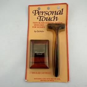 Schick Personal Touch 012547002614 Vtg Womans Safety Razor With 2 Twin Blade Cartridges Nos Usa
