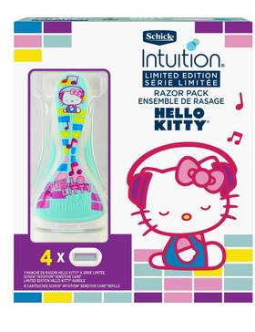 Sil-34864 Schick Intuition Limited Edition Hello Kitty Razor Pack With 4 Refills New In Box