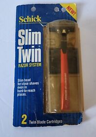 Schick Slim Twin Razor System 1989 Nos Shaver 3 Cartridges Nip Vtg Usa