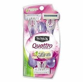 W300304502 Schick Quattro For Women Sensitive Skin 4 Blades Disposable Razor 3 Count 6 Pack