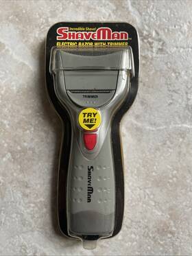 Shave Man 897310000017 2004 Sealed Shaveman Electric Razor With Trimmer New Old Stock