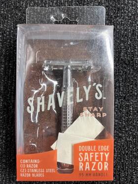 B0580 Shavely S Shavelys Stay Sharp Double Edge Safety Razor - Includes 1 And 2 Blades