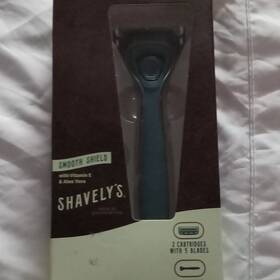 10925pdg Shavelys Smooth Shield Mens Cartridge Razor Blue 5-blade 2 Cartridges