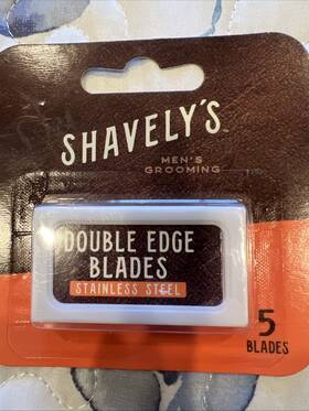 Shavelys 930519245316 Lot Of 6 Double Edge Razor Blades - Stainless Steel 5 Each