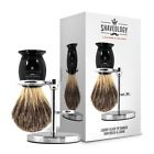 Shaveology Silver Tip Badger Hair Shaving Brush And Stand Set Highest Quality 641871637898