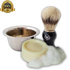 Premium009 Shavingkit050 Zeepk Premium Shaving Set Steel Cup Mug Brush 783214265655