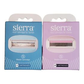 Sierra Razor Cartridges Women 5 Blade 4 Lubricating Strip Pink New