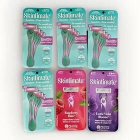 02266 Skintimate 41058 Razors Sensitive Exotic Violet Blooms Raspberry Rain 24 Razor Mix Lot