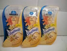Skintimate 838459046004 Vanilla Sugar Exfoliating Disposable Lot Of 3 Packs 4 Blade Razors