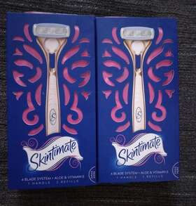 Skintimate 841058051039 2 Packs Razor 4 Blades System With Aloe And Vit E