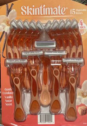 Skintimate 841058119425 Vanilla Sugar Disposable Razors For Women 15 Ct
