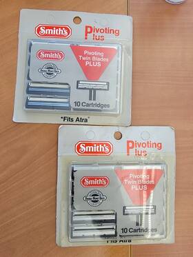24790 Smiths Vtg 90s Lot 20 Twin Blade Cartridges Auto Plus Fits Atra Nos