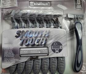 I00091133 Smooth Touch Disposable Razors For Men 3 Blades 8 Razor In Pack Textured Hand